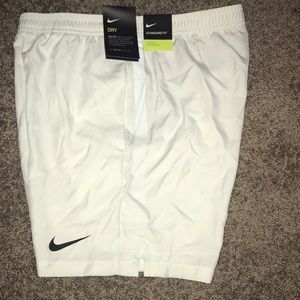 White Nike shorts w/ pockets